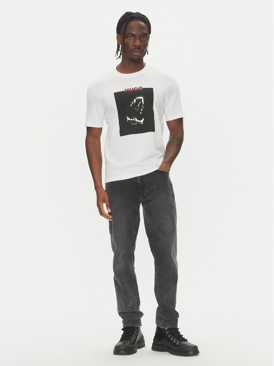HUGO HUGO Тишърт Dobero 50542734 Бял Regular Fit