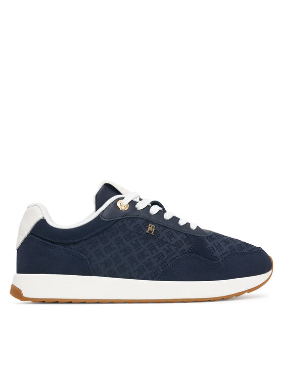 Tommy Hilfiger Sneakers Th Runner Suede Monogram FW0FW09620 Bleumarin