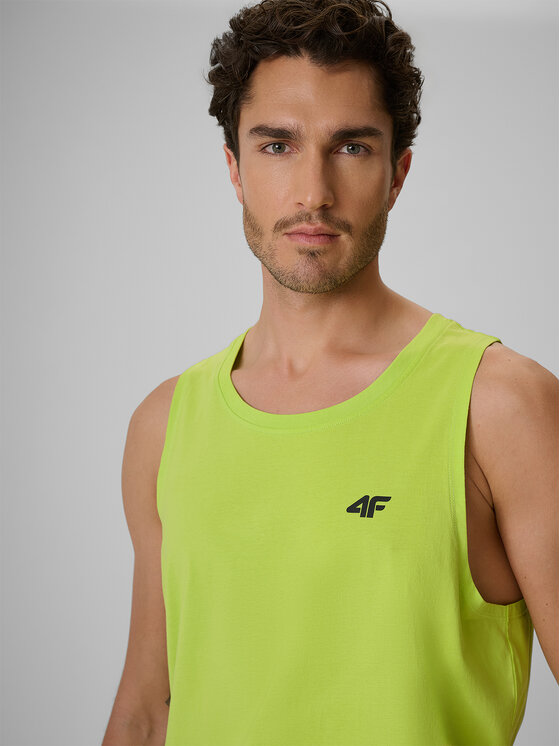 4F 4F Tank top BASIC 5 Zielony Regular Fit