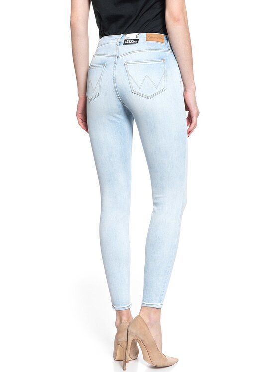 Wrangler Wrangler Jeansy SKINNY CROP Niebieski Skinny Fit