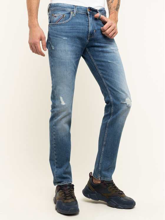 Tommy Hilfiger Džinsai Denton MW0MW12667 Mėlyna Straight Fit • Modivo.lt