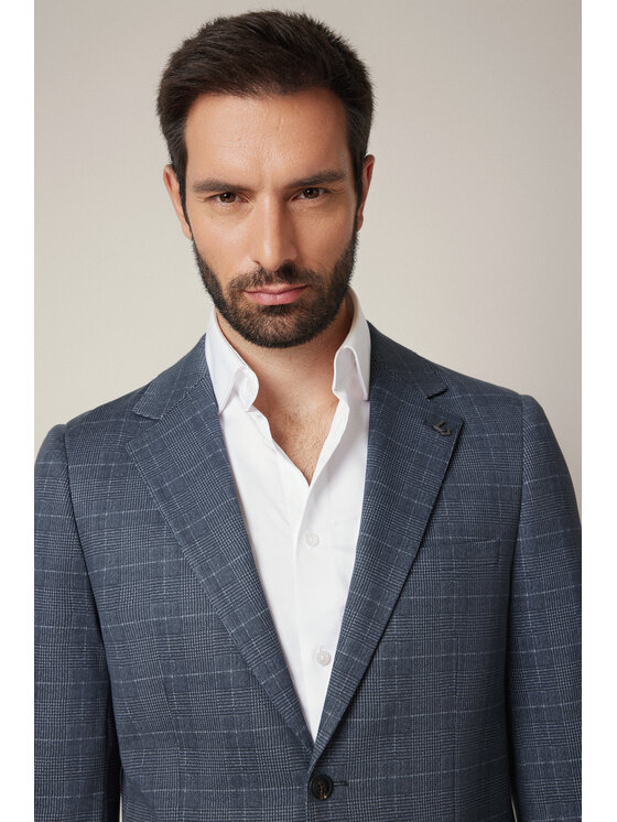 Lancerto Lancerto Marynarka Pacentro MA131225000010 Granatowy Slim Fit