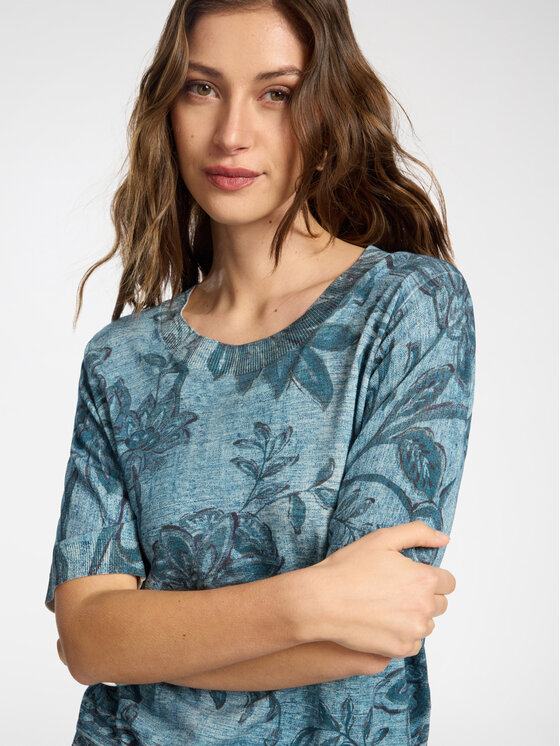 Elena Mirò Elena Mirò T-shirt M608Z000757N0S3 Blu Regular Fit