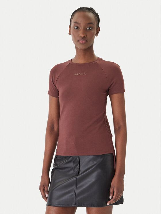 Patrizia Pepe Patrizia Pepe T-Shirt 2M4549/J416-B887 Καφέ Reglan Fit