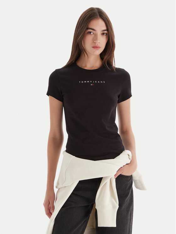 Tommy Jeans Tommy Jeans T-Shirt Bling Linear DW0DW21550 Černá Slim Fit