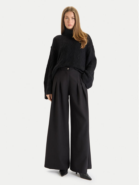 TWINSET TWINSET Bluză cu gât 252TT3424 Negru Relaxed Fit