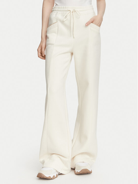 Guess Pantaloni trening W6YB31 K5319 Crem Wide Leg