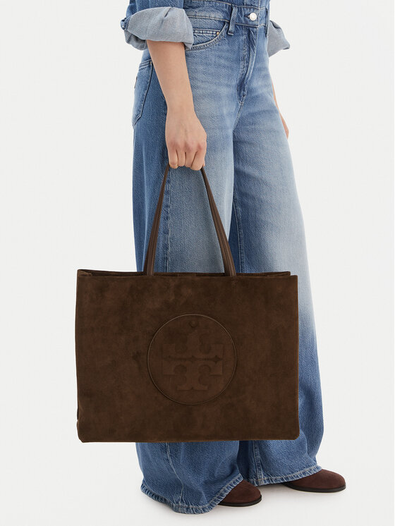 Tory Burch Tory Burch Kabelka Ella Suede Tote 170980 Hnedá