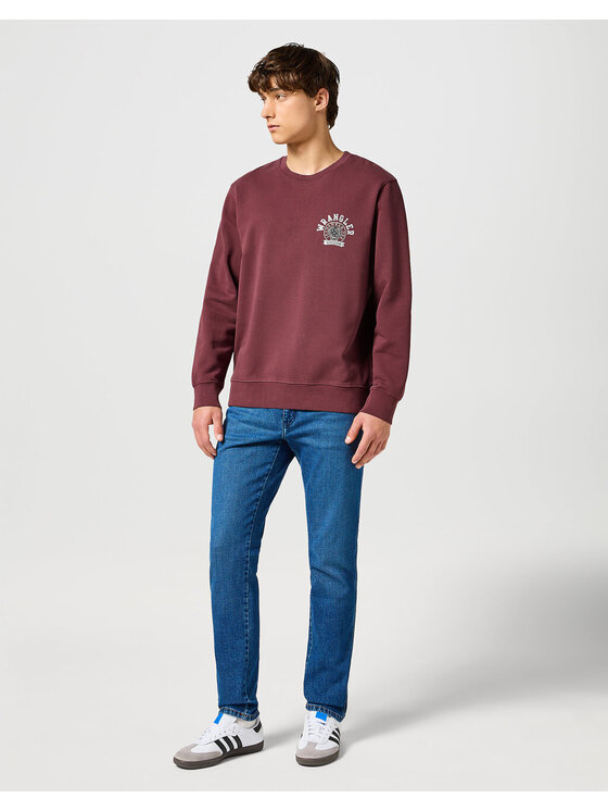 Wrangler Wrangler Bluza CREWNECK SWEAT SHIRT Czerwony Regular Fit