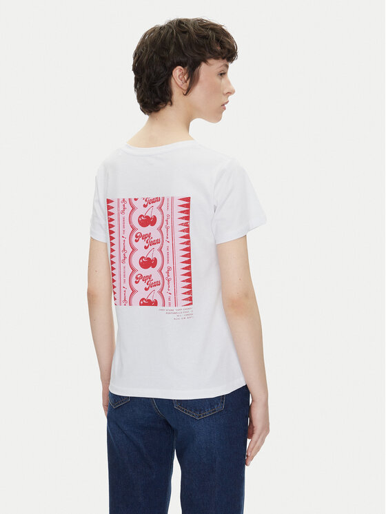 Pepe Jeans Pepe Jeans T-Shirt Rosey PL506070 Biały Regular Fit