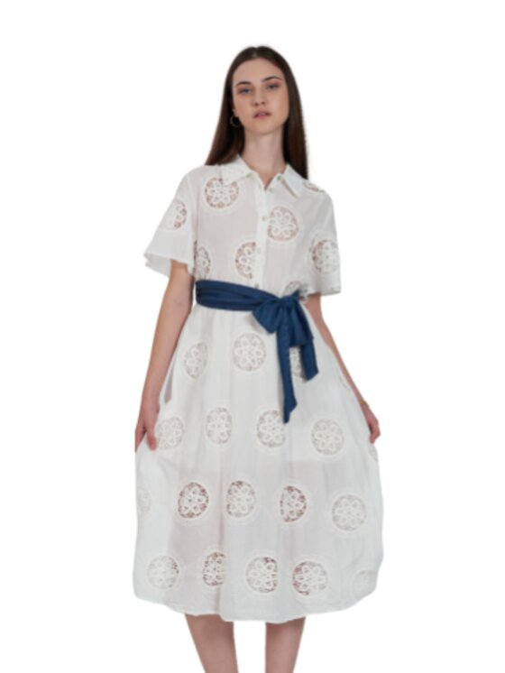 Yes Zee Yes Zee Vestito Abito donna Bianco Regular Fit