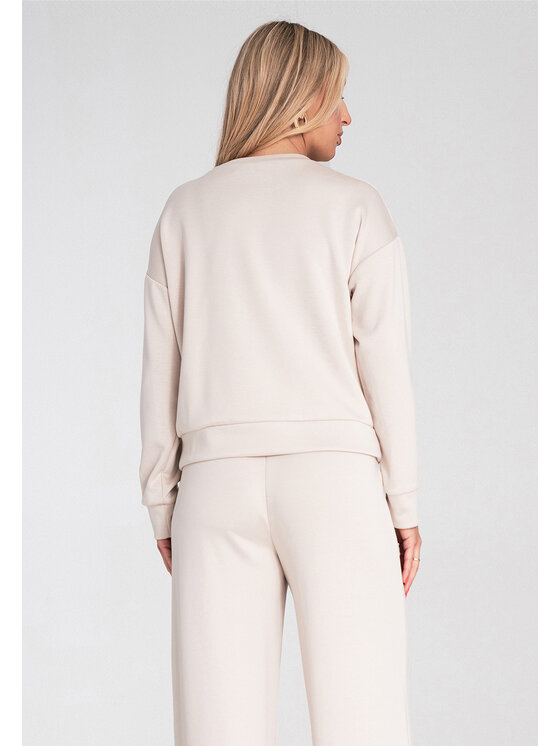 FIGL FIGL Bluza M1202 Beżowy Regular Fit