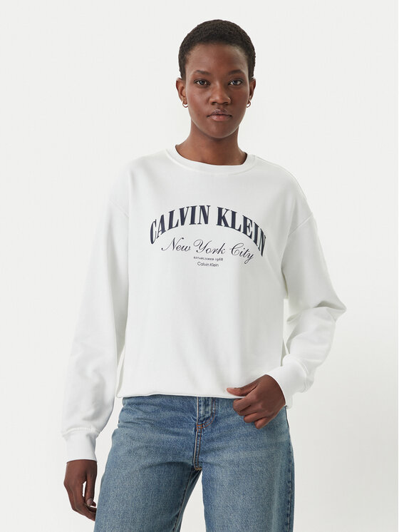 Calvin Klein Jeans Calvin Klein Jeans Felpa Logo Graphic LV047F818G Bianco Regular Fit