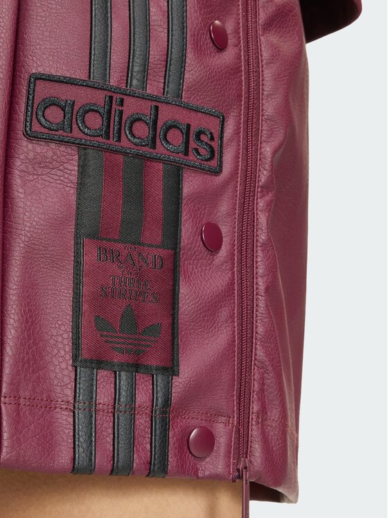 adidas adidas Spódnica z imitacji skóry PLEATHER ADIBREAK Bordowy Regular Fit