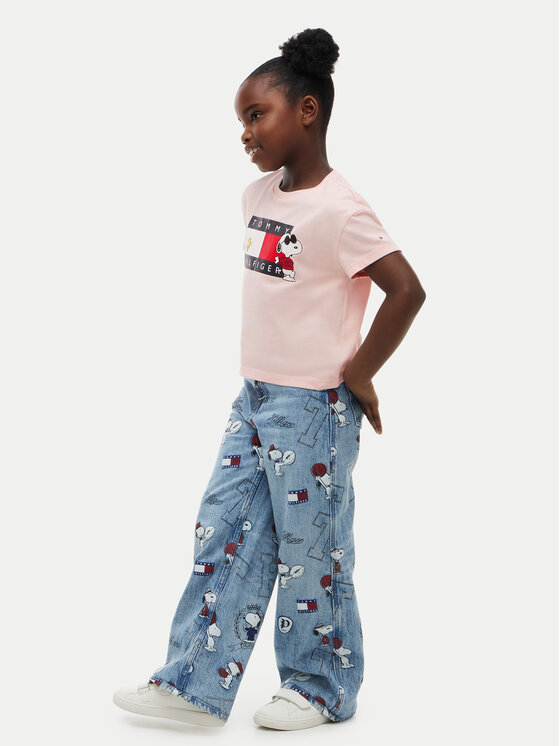 Tommy Hilfiger Tommy Hilfiger T-shirt Peanuts Flag  KG0KG09634 Rosa chiaro Regular Fit