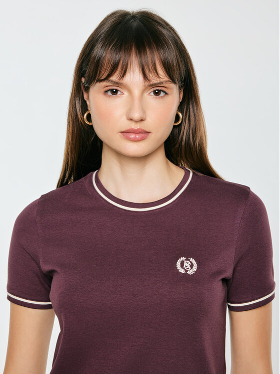 BIG STAR BIG STAR T-Shirt LEMOURE Bordowy Basic Fit