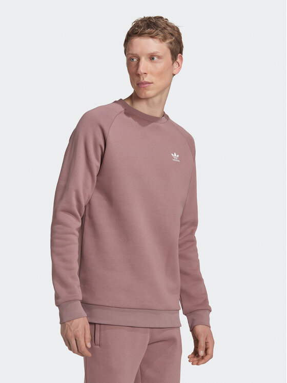 adidas Felpa Adicolor Essentials Trefoil Crewneck Sweatshirt HJ7991 Viola Regular Fit Modivo