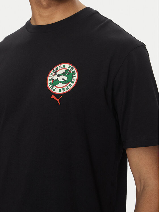 Puma Puma T-Shirt Graphics Super 629639 Czarny Relaxed Fit