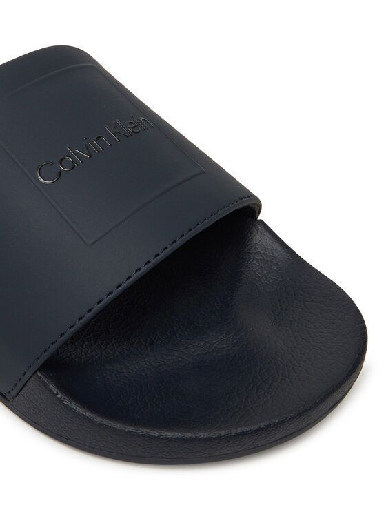 Calvin Klein Calvin Klein Şlapi Pool Slide W/ Ck Square HM0HM01754 Bleumarin