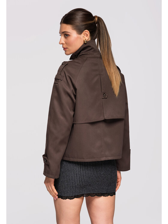 Ombre Ombre Kurtka przejściowa OW-JANP-0120 Brązowy Regular Fit