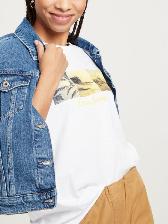 Cross Jeans Cross Jeans T-Shirt 56065-008 Biały Regular Fit