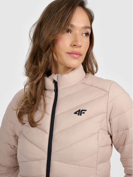 4F 4F Kurtka puchowa MIDSHOP TEXTILE Beżowy Slim Fit