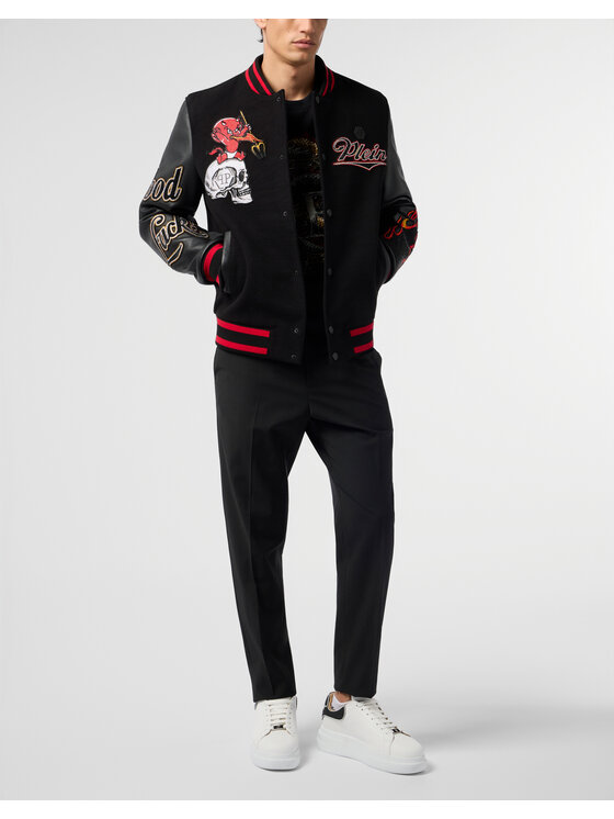 PHILIPP PLEIN PHILIPP PLEIN Kurtka bomber 29736 Czarny Regular Fit