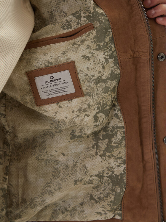Milestone Milestone Кожено яке Elias 611613 60740 Бежов Regular Fit