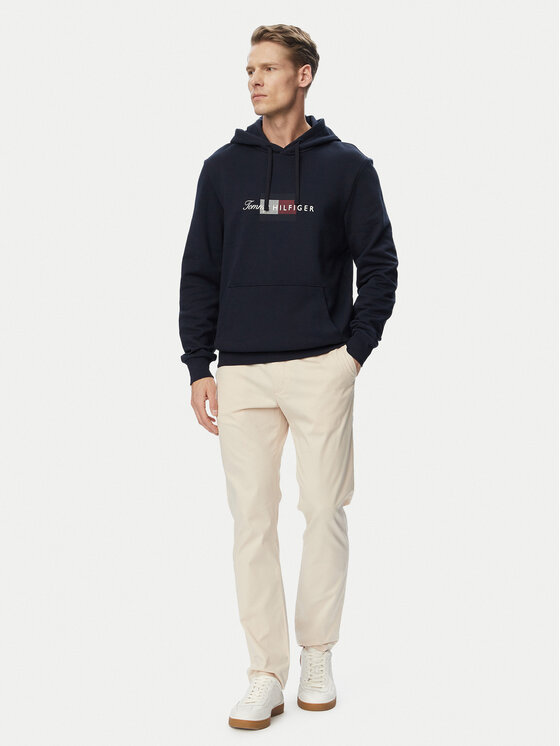 Tommy Hilfiger Tommy Hilfiger Džemperis Script Flag MW0MW43220 Tamsiai mėlyna Regular Fit