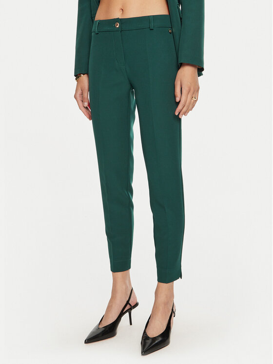 Maryley Maryley Hlače iz tkanine 24IB52Z/M19/43GU Zelena Regular Fit