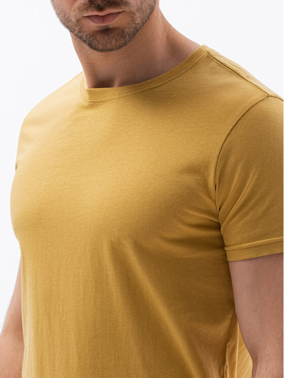 Ombre Ombre T-Shirt S1370 Žlutá Regular Fit