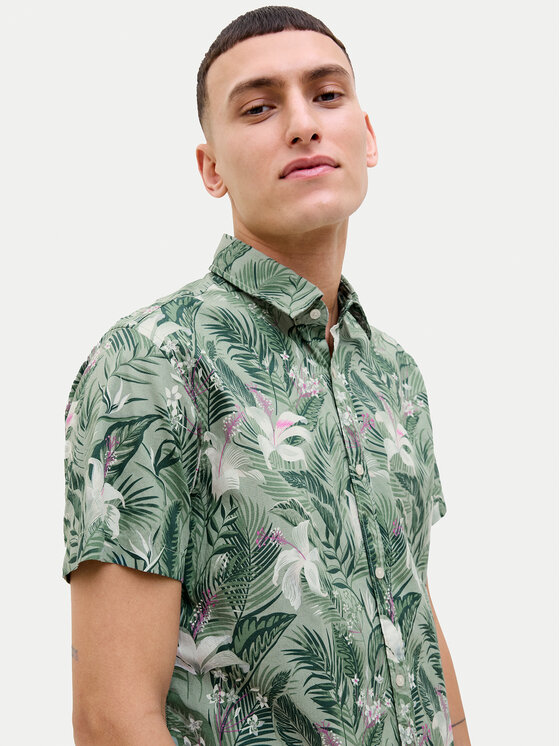 Jack & Jones Jack & Jones Košile Hawaii 12269137 Zelená Comfort Fit