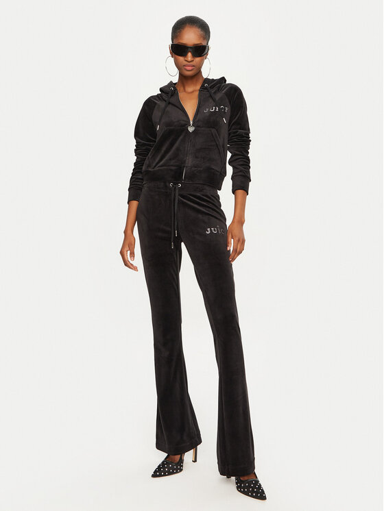 Juicy Couture Juicy Couture Majica dugih rukava Regal Madison JCBAS224828 Crna Slim Fit