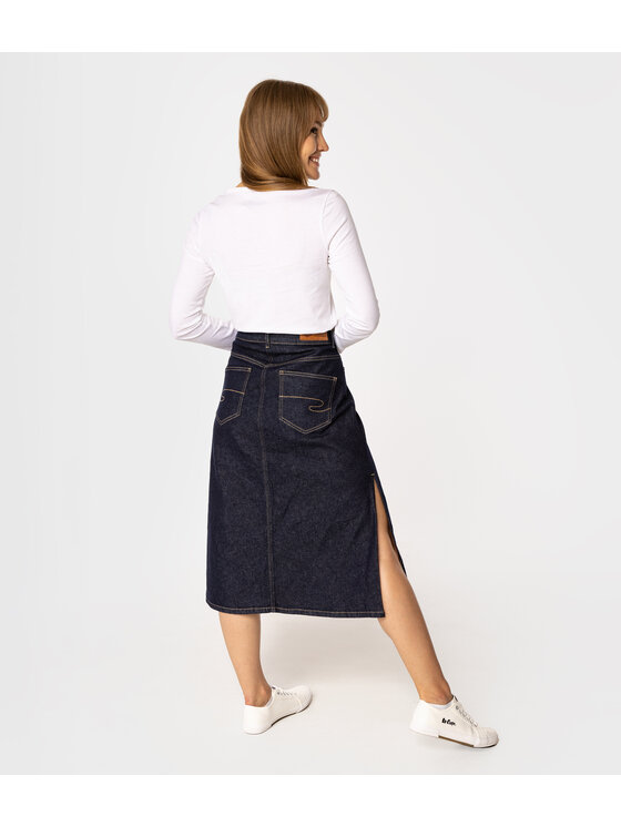 Lee Cooper Lee Cooper Spódnica jeansowa EDNA Granatowy Regular Fit