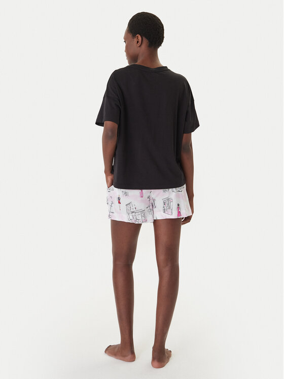 DKNY DKNY Pižama YI50108 Juoda Regular Fit