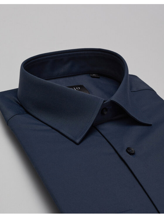 Borgio Borgio Koszula lumia Granatowy Slim Fit