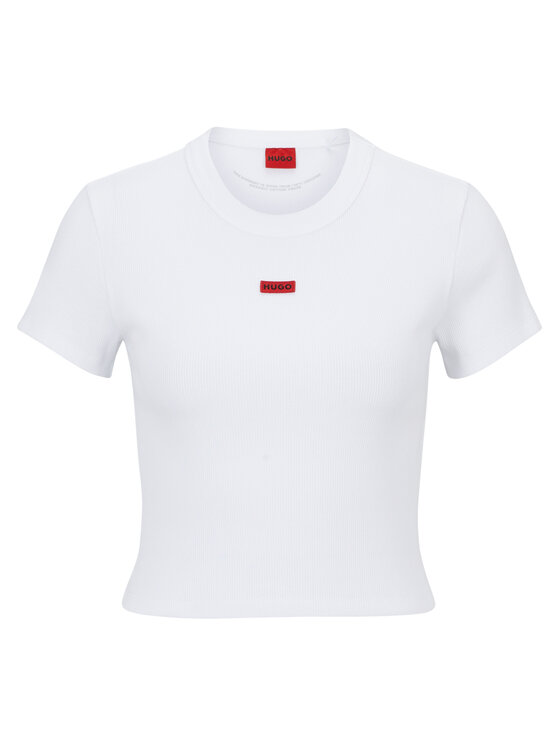 HUGO HUGO T-Shirt Deluisa 50489120 Bílá Slim Fit