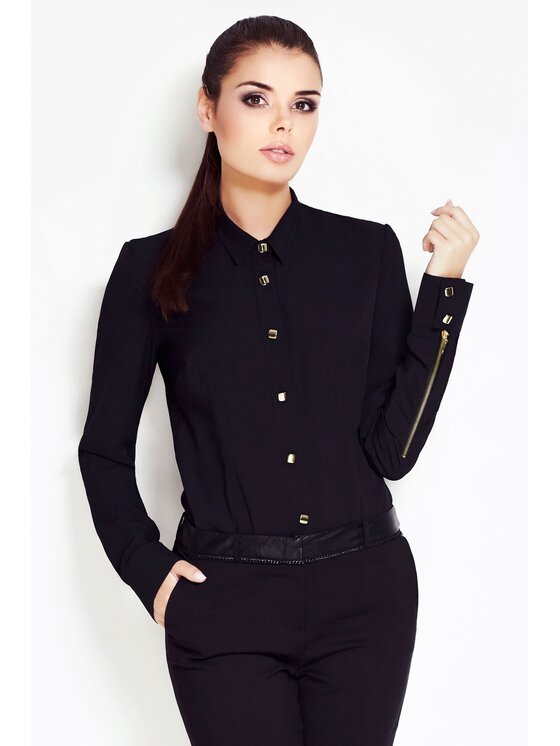 Awama Awama Košeľa A052 Čierna Basic Fit