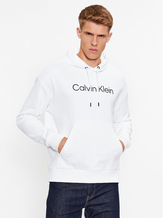 Calvin Klein Džemperis ar kapuci Hero K10K111345 Balts Regular Fit