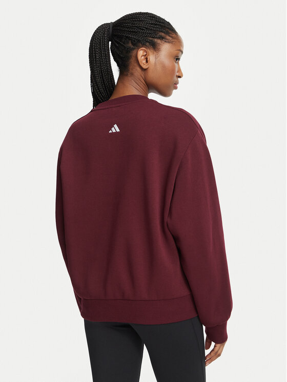 adidas adidas Mikina Adidas Damskie 3-Stripes Crew KU0327 Bordová Loose Fit