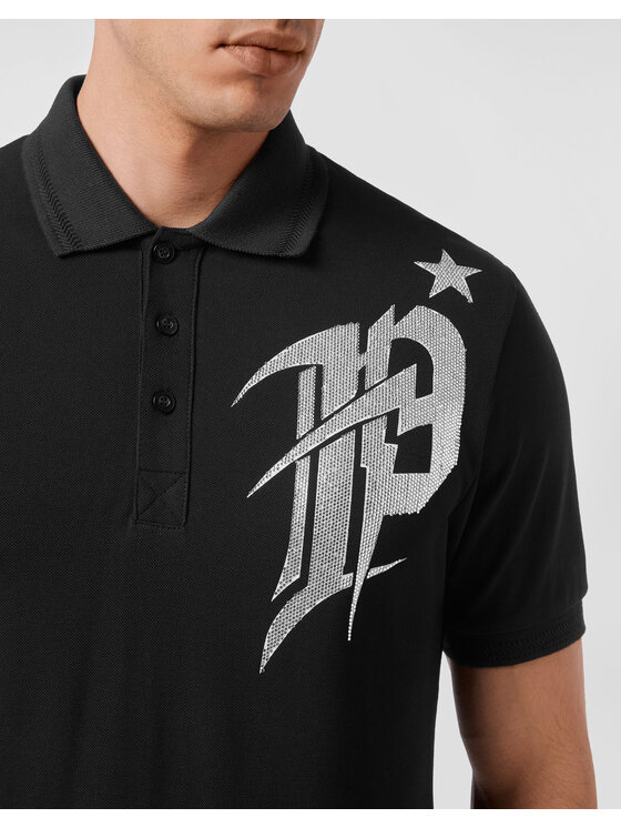 PHILIPP PLEIN PHILIPP PLEIN Polokošile 12853 Černá Slim Fit