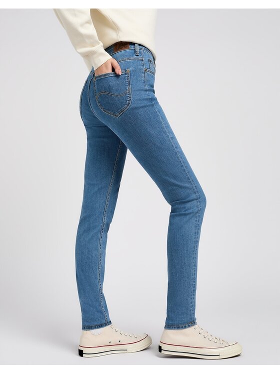 Lee Lee Jeansy Scarlett High Niebieski Skinny Fit