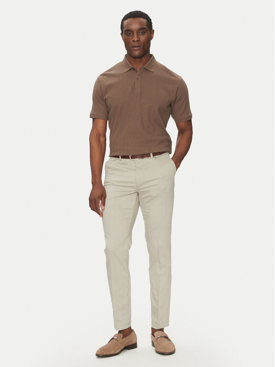 BOSS BOSS Hlače iz tkanine P-Kaiton1 50538828 Bež Slim Fit
