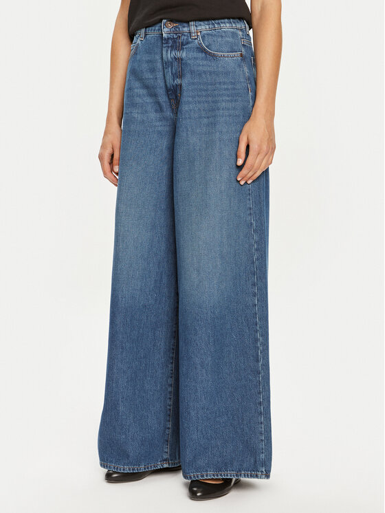 Weekend Max Mara Weekend Max Mara Jeansy Abitata 2425186061600 Tmavomodrá Wide Leg