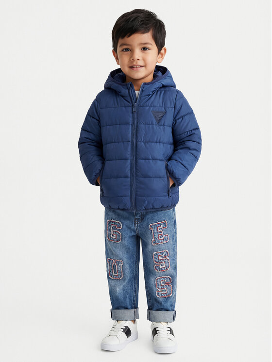 Guess Guess Pūkinė striukė H4BT03 WCFM0 Mėlyna Regular Fit