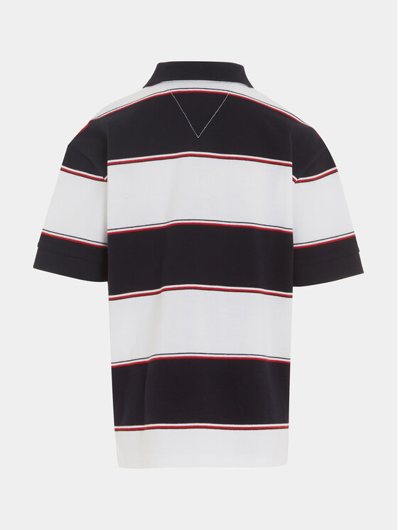 Tommy Hilfiger Tommy Hilfiger Polo marškinėliai Global Rugby KB0KB08857 Balta Relaxed Fit