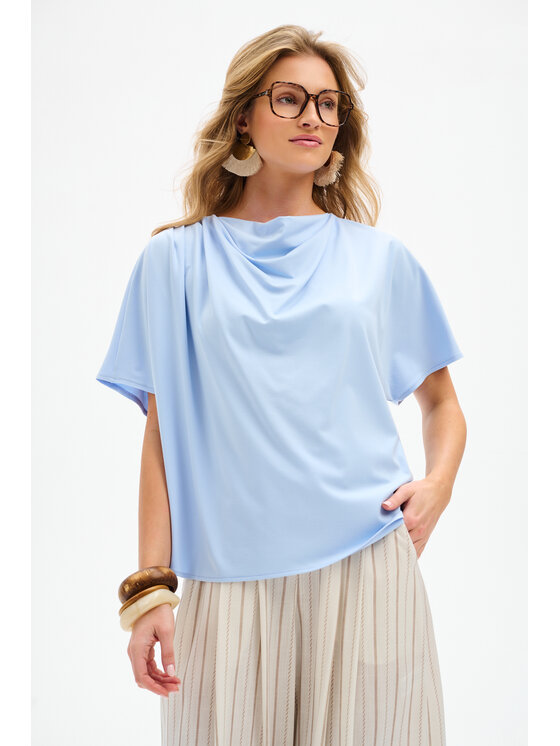blue shadow blue shadow Bluzka Binni Niebieski Regular Fit