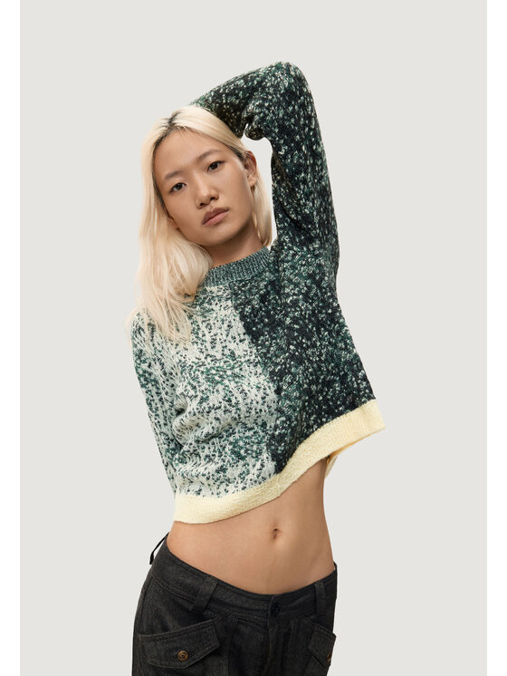 Desigual Desigual Πουλόβερ JERS_EARTH Πράσινο Casual Fit