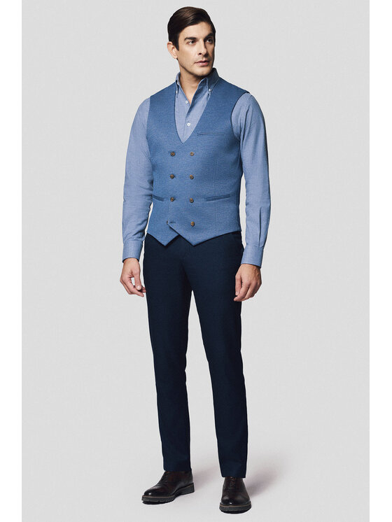 Lancerto Lancerto Kamizelka Santadi KA131125000007 Granatowy Slim Fit