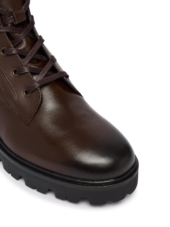 Tommy Hilfiger Tommy Hilfiger Зимни обувки TH Stud Leather Lace-Up Boot FW0FW09571 Кафяв